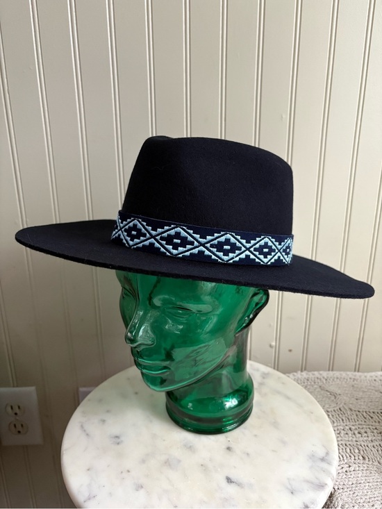 NEW Wyeth x Madewell 100% Wool Wide Brim Hat Navy Blue Women’s One Size Classic main image 11